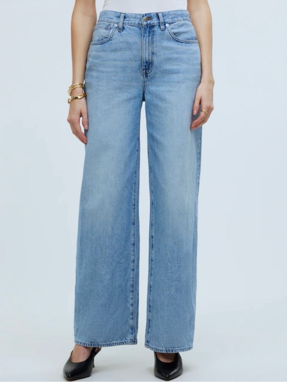 Madewell Superwide-Leg Jeans Size 32 Light Blue Wash Baggy Slouchy 90s Relaxed - Picture 12 of 13